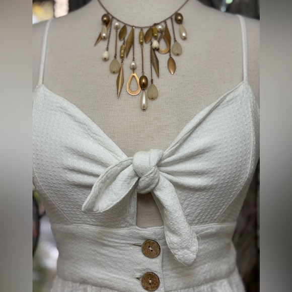 Roxy Under the Sun Tie Front Mini Dress with Spaghetti Strap - Picture 3 of 8